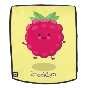 Sac À Dos Caricature de framboise très heureuse