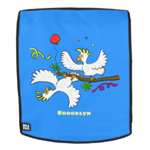 Sac À Dos Caricature d'oiseaux de cockatoo amusante