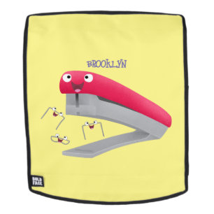 Sac À Dos Caricature en agrafeuse rouge pâle