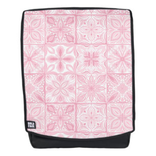 Sac À Dos Carreaux ornés en rose