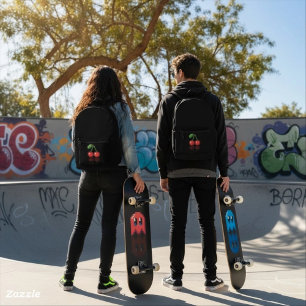 Sac à dos Cerise pixel rouge noir sobre 