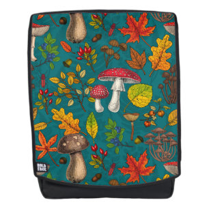Sac À Dos Champignons d'automne, feuilles, noix et baies sur