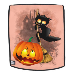 Sac À Dos Chat effrayé par Citrouille Fun Halloween caractèr