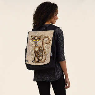 Sac À Dos Chat Steampunk Machine de Style Rétro Vintage 