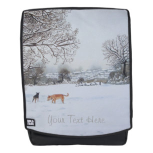 Sac À Dos Chiens de Noël paysage neige paysage pittoresque