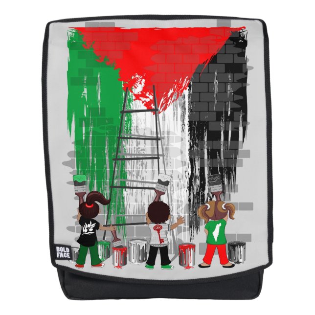 Sac À Dos Children of Gaza Painting Palestine Flag  (Devant)