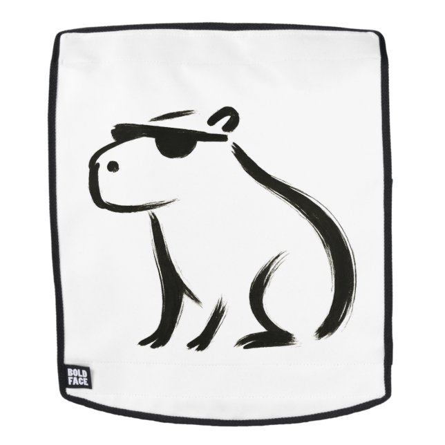 Sac À Dos Chill Capybara - Conception de pinceau d'encre sur (Devant amovible)