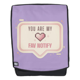 Sac À Dos Cœur de pixel mignon "Vous êtes ma notification pr