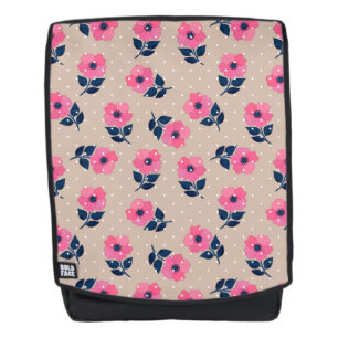 Sac À Dos Conception beige d'arrière - plan de fleurs