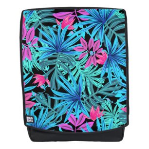 Sac À Dos Conception Tropicale Fleurs Bleues et Roses