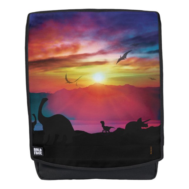 Sac À Dos Coucher du soleil de dinosaure (Devant)