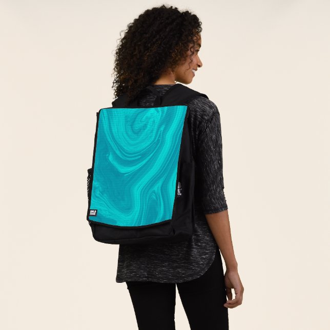 Sac À Dos Couleurs Bleues Marbrées (Porté)