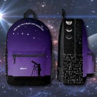 Sac à dos d'astronomie Ciel de nuit violet et noir