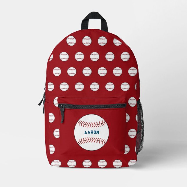 Sac à dos de base-ball rouge personnalisé (Recto)