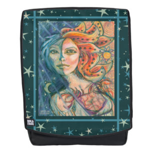 Sac à dos de déesse Imaginaire avec soleil lune et