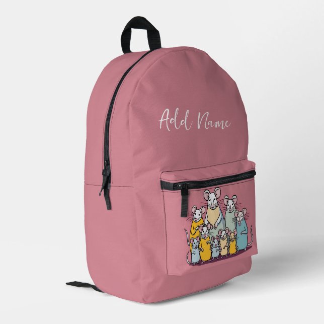 Sac à dos de famille de souris personnalisé (Coin arrière gauche)