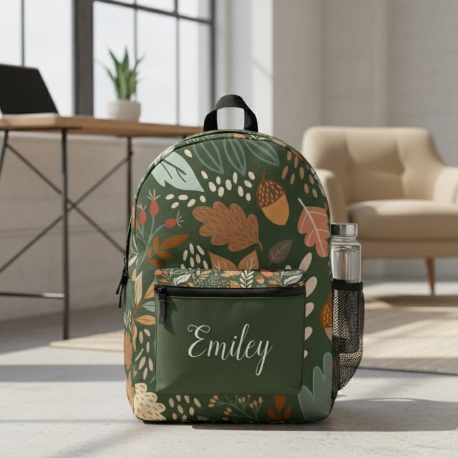 Sac à dos de feuilles d'automne personnalisées - N (Créateur téléchargé)