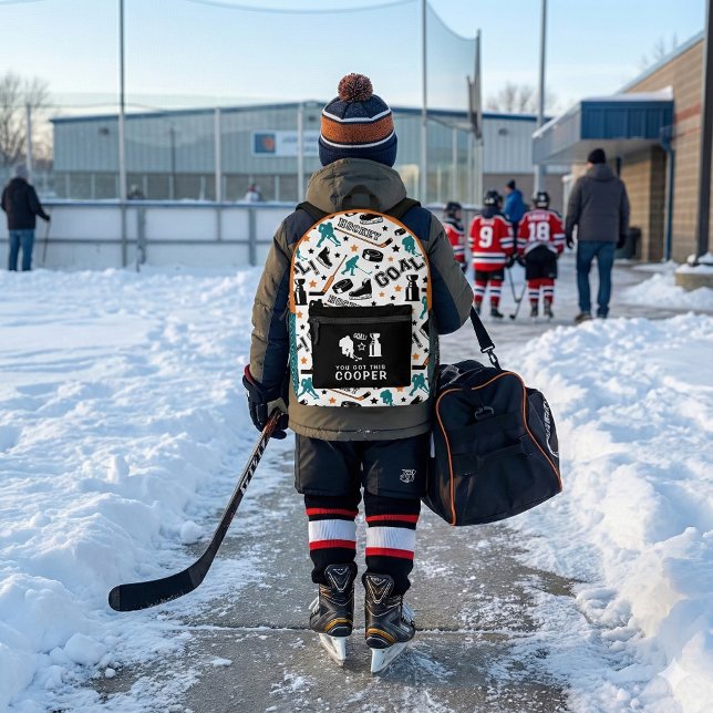 Sac à dos de hockey (This empowering, "You got this" personalized hockey backpack would make a great gift! )