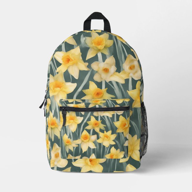 Sac à dos de jonquille aquarelle | Sac floral (Recto)