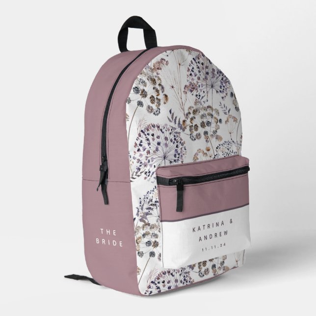 Sac à dos de mariée floral aquarelle bohème (Coin arrière gauche)
