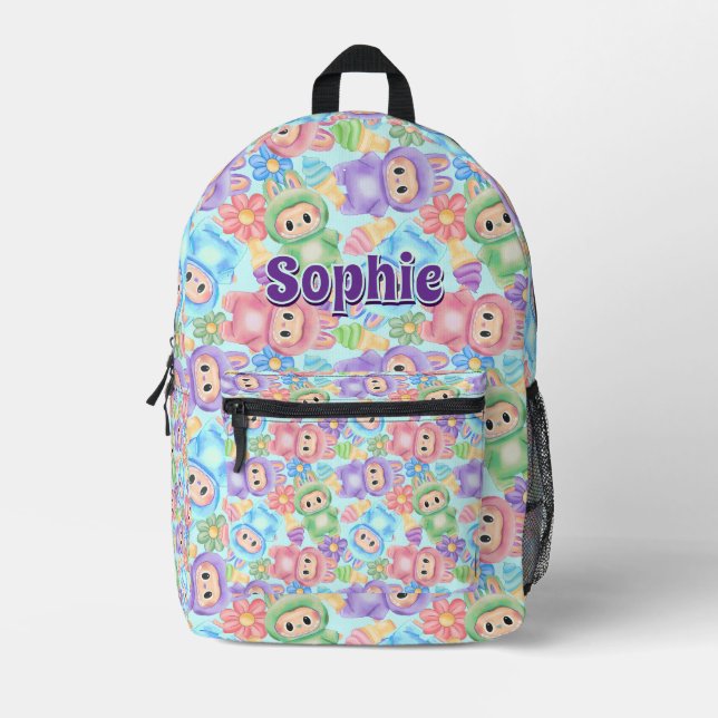 Sac à dos de nom personnalisé - Sac scolaire pour  (Recto)