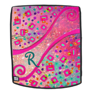 Sac À Dos DÉCO MONOGRAM rose Fuchsia Carrés