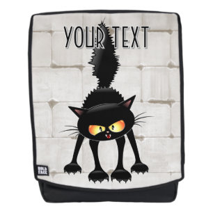 Sac À Dos Dessin animé de chat noir drôle et féroce 