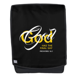 Sac À Dos DIEU FINAL DIRE Proverbes Écriture chrétienne Noir
