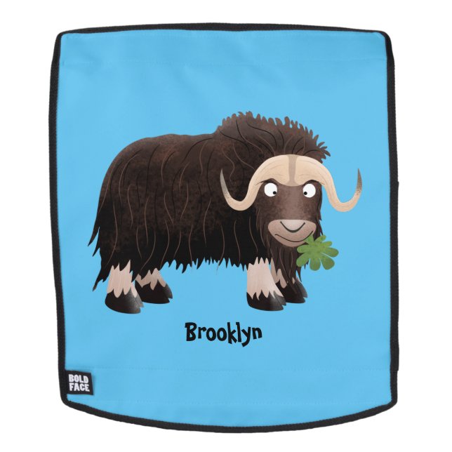 Sac À Dos Drôle dessin animé de boeuf musqué (Devant amovible)