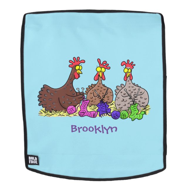 Sac À Dos Drôle dessin animé de poulets de tricot (Devant amovible)