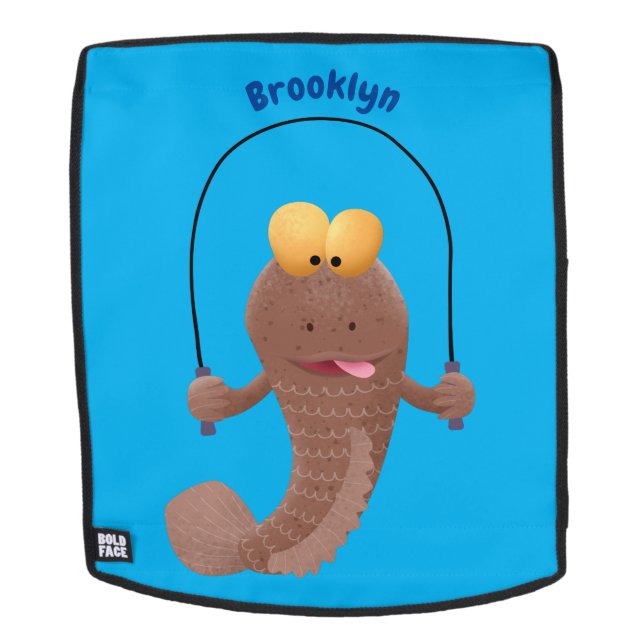Sac À Dos Drôle sauter boudskipper poisson dessin animé (Devant amovible)