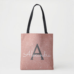 Sac à dos élégant en rose gold scintillant à monog