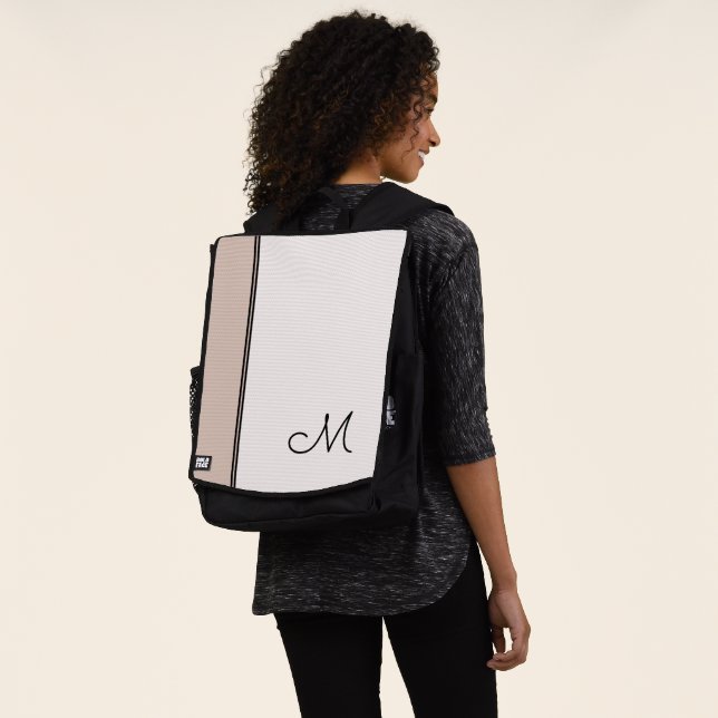 Sac À Dos Élégant Monogramme noir rose rose tendance (Porté)