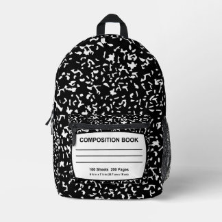 Sac à dos en Carnet de composition noir et blanc