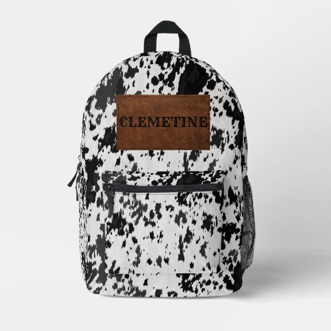 Sac à dos en cuir et vache à imprimer Nom personna (Recto)
