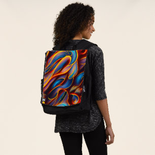 Sac À Dos Flammes rouges bleues Abstraites