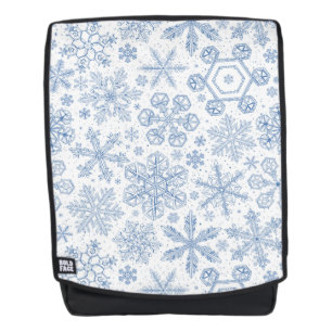 Sac À Dos Fléchettes de neige grises sur blanc