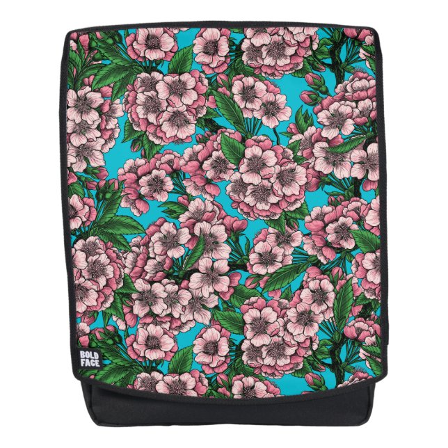 Sac À Dos Fleur de cerisier sur bleu (Devant)