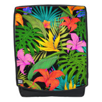 Fleur tropicale et feuille de palmier Hawaïen colo