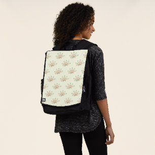 Sac À Dos Fleurs Bleues, Fleurs Rouges, Motif De Fleurs