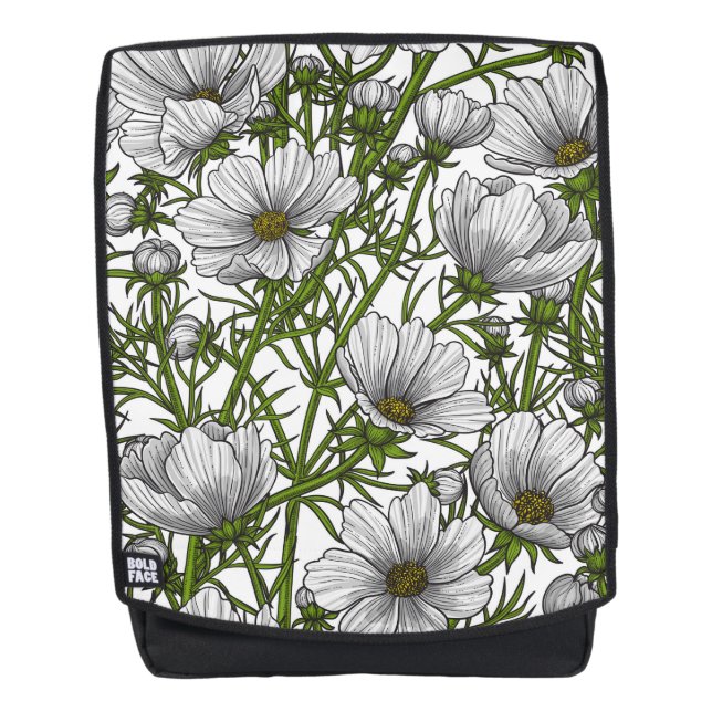 Sac À Dos Fleurs cosmos blanches (Devant)