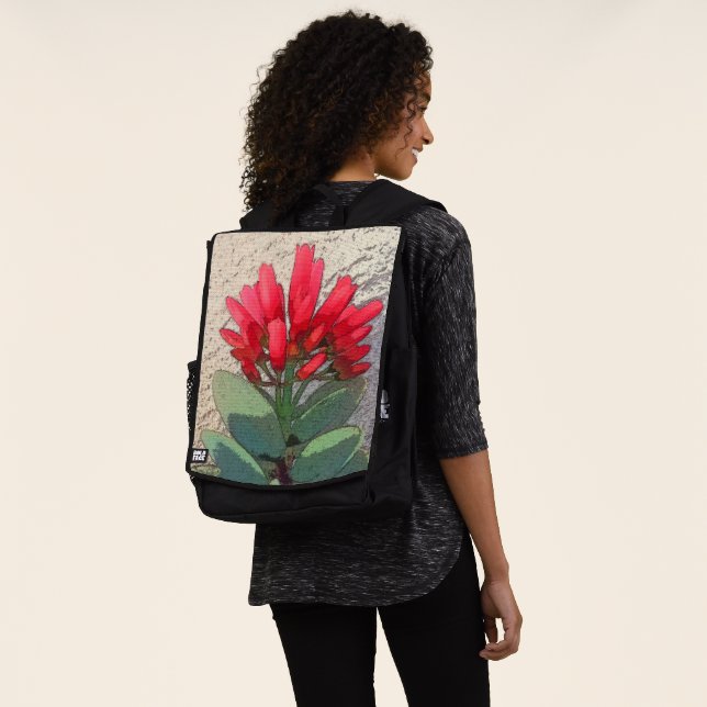Sac À Dos Fleurs d'âge rouge (Porté)