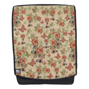 Sac À Dos Fleurs de cuir sur le daim