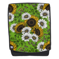 Fleurs de soleil et marguerites, jardin d'été