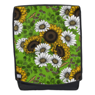 Sac À Dos Fleurs de soleil et marguerites, jardin d'été