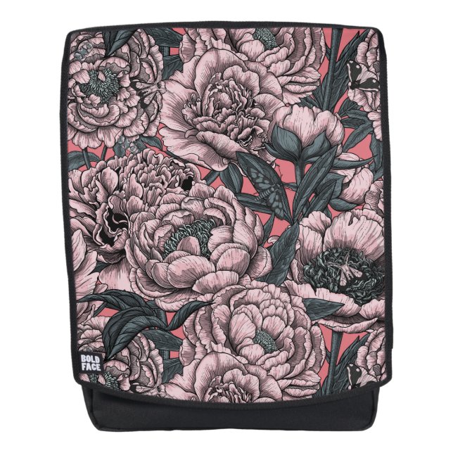 Sac À Dos Fleurs et moisissures de pivoines roses (Devant)