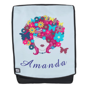 Sac À Dos Fleurs et visage de papillon
