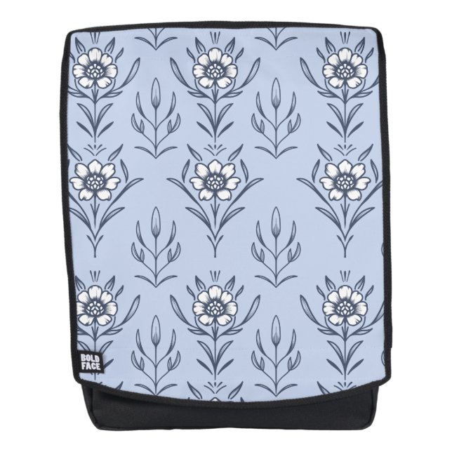 Sac À Dos Floral bleu (Devant)