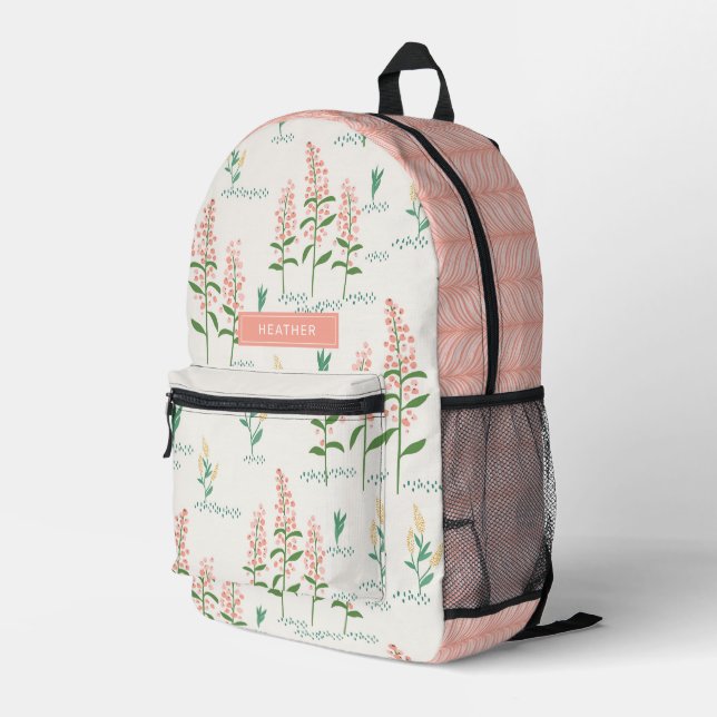 Sac à dos floral moderne (Coin arrière droit)