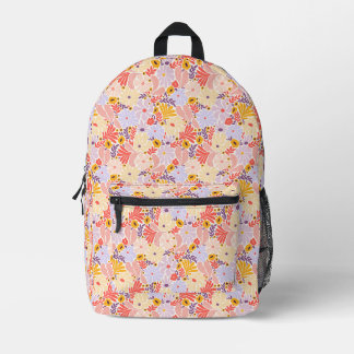 Sac à dos floral vintage en rose et violet